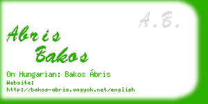 abris bakos business card