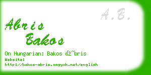 abris bakos business card